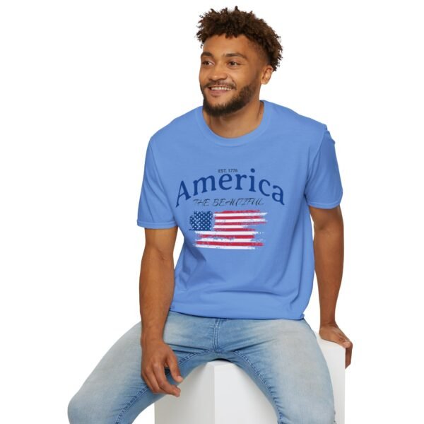 America The Beautiful T-Shirt | Distressed American Flag Graphic Tee | 1776 Patriotic Shirt |  Vintage Flag Design | American Pride Shirt - Image 120