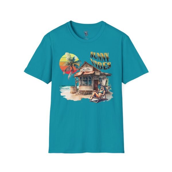 Sunny Vibes Beach T-Shirt | Tropical Sun Palm Trees Tee | Summer Vacation Shirt | Relaxed Beach Shack Graphic |  Beach Lover Gift - Image 97