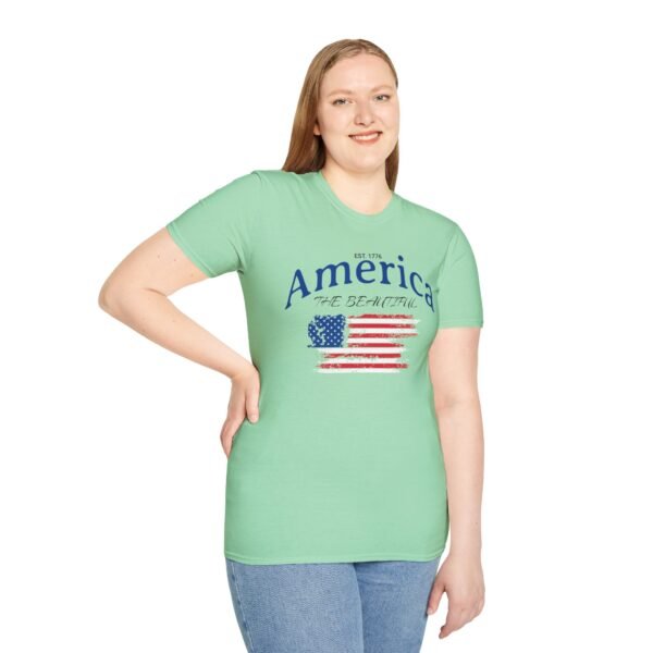 America The Beautiful T-Shirt | Distressed American Flag Graphic Tee | 1776 Patriotic Shirt |  Vintage Flag Design | American Pride Shirt - Image 77