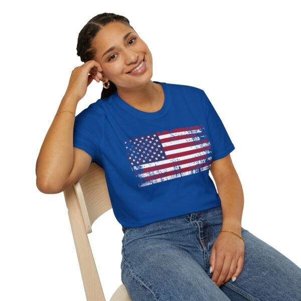 Distressed American Flag T-Shirt | Vintage USA Flag Tee | Patriotic Shirt for Men & Women |  4th of July Outfit | Freedom Gift - Image 70