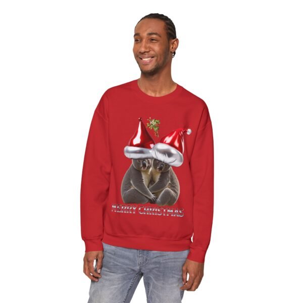 Sweatshirt: Koala Bears in Santa Hats, Seasonal Christmas Design, Unisex - Image 12