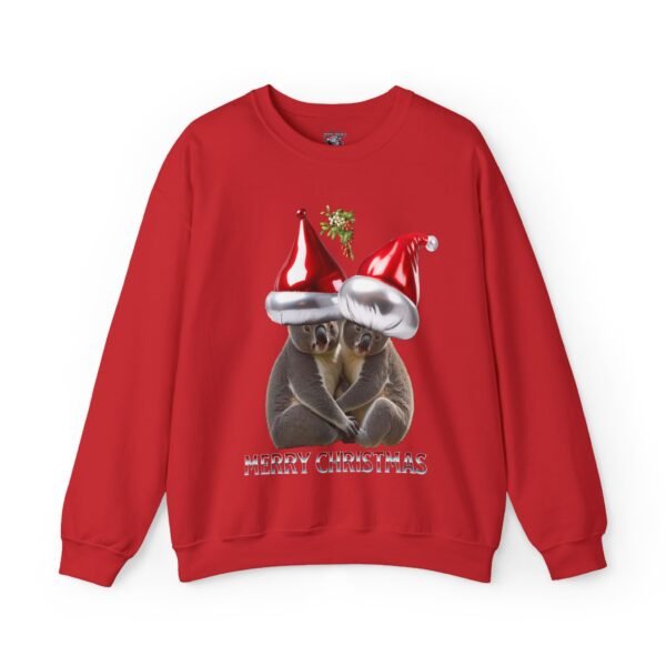 Sweatshirt: Koala Bears in Santa Hats, Seasonal Christmas Design, Unisex - Image 9