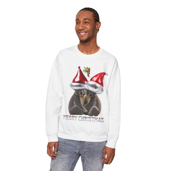 Sweatshirt: Koala Bears in Santa Hats, Seasonal Christmas Design, Unisex - Image 4