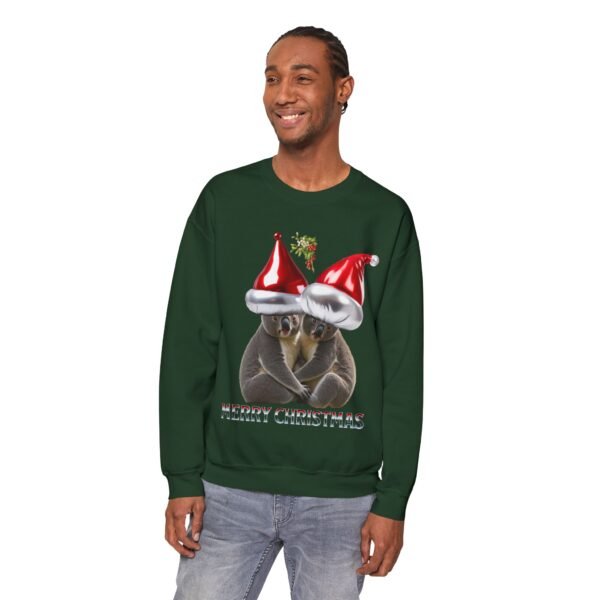 Sweatshirt: Koala Bears in Santa Hats, Seasonal Christmas Design, Unisex - Image 8