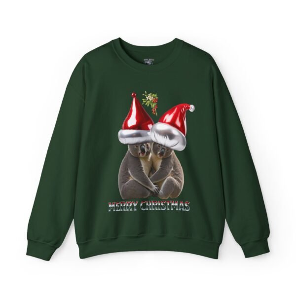 Sweatshirt: Koala Bears in Santa Hats, Seasonal Christmas Design, Unisex - Image 5